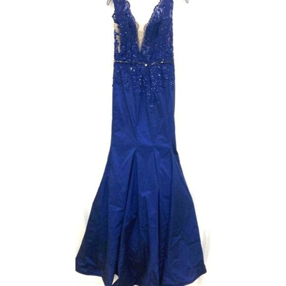 Morilee Madeline Gardner Navy Blue Mermaid Gown Size 6 - Picture 6 of 9